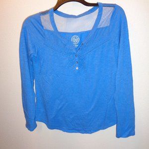 So Junior's Blue Long Sleeve Top Size XL